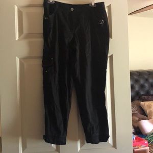 Black cargo style pants
